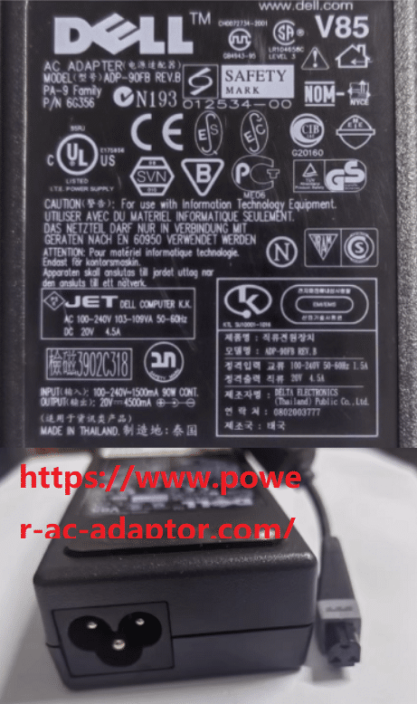 Dell Inspiron 1100 PP07L PA-9 ADP-90FB 20V 4.5A 90W Original Genuine Ac Adapter
